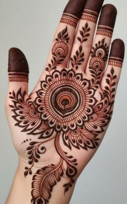 Royal Front Hand Mehndi Design adds charm to special occasions
