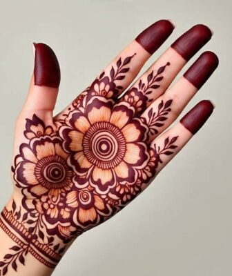 Royal Front Hand Mehndi Design adds grace to traditional outfits