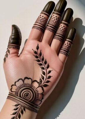 Royal Front Hand Mehndi Design features fine and detailed patterns