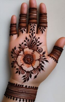 Royal Front Hand Mehndi Design gives a classic royal vibe
