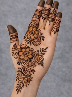 Royal Front Hand Mehndi Design highlights cultural elegance