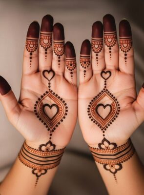 Royal Front Hand Mehndi Design includes floral and paisley motifs