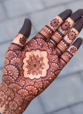 Royal Front Hand Mehndi Design is best for festive occasions