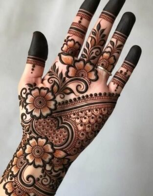 Royal Front Hand Mehndi Design is detailed yet well balanced