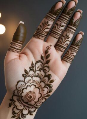 Royal Front Hand Mehndi Design is ideal for brides and bridesmaids