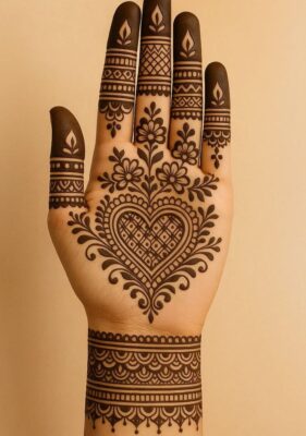 Royal Front Hand Mehndi Design is ideal for festive occasions