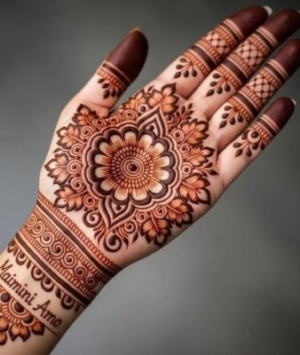 Royal Front Hand Mehndi Design is loved by brides and bridesmaids