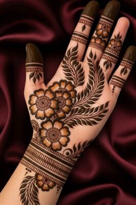 Royal Front Hand Mehndi Design is perfect for weddings and grand events