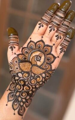 Royal Front Hand Mehndi Design reflects elegance and rich tradition