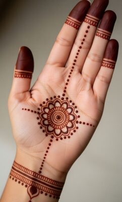Royal Front Hand Mehndi Design reflects traditional royal artistry