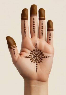 Simple Mehndi Design creates beauty with fewer elements