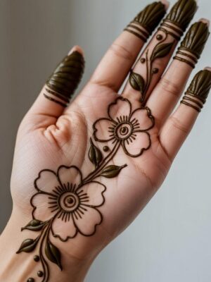 Simple Mehndi Design does not look overcrowded