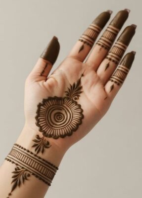 Simple Mehndi Design gives a modern and chic vibe