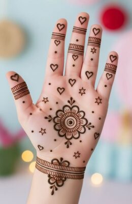 Simple Mehndi Design highlights the charm of bare skin