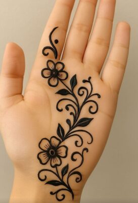 Simple Mehndi Design is best for beginner's practice