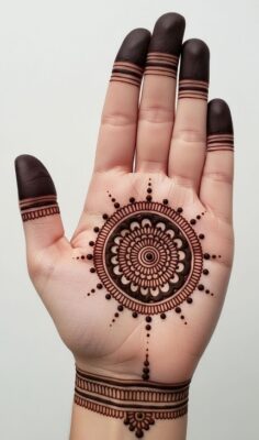 Simple Mehndi Design is easy to draw with cone control