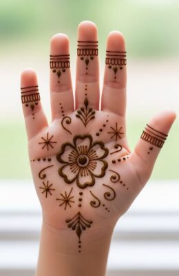 Simple Mehndi Design is great for kids and teens