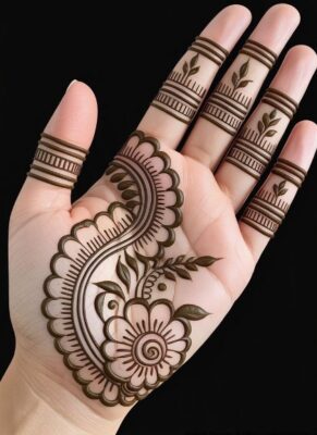 Simple Mehndi Design is ideal for light celebrations
