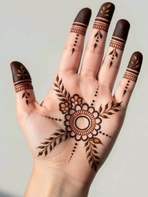 Simple Mehndi Design is ideal for small functions