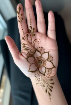 Simple Mehndi Design is loved for its soft and balanced patterns