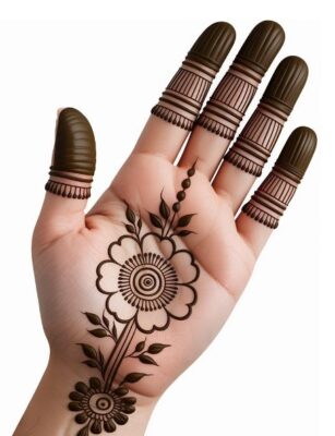 Simple Mehndi Design is perfect for Karwa Chauth