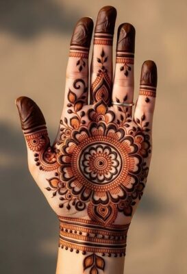 Simple Mehndi Design is simple but very impressive