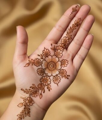 Simple Mehndi Design is suitable for home functions