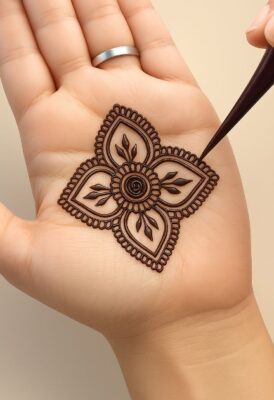 Simple Mehndi Design is suitable for short functions