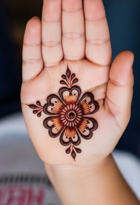 Simple Mehndi Design looks stylish with single finger patterns