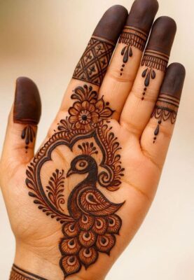 Simple Mehndi Design uses light floral motifs