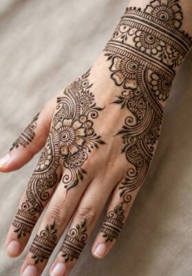 Simple Mehndi Designs are perfect for college girls