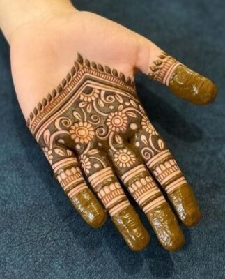 Basic Easy Front Hand Simple Mehndi Design can be done in less time