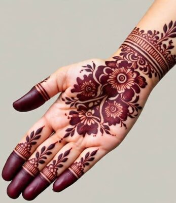 Basic Easy Front Hand Simple Mehndi Design gives a modern and stylish vibe