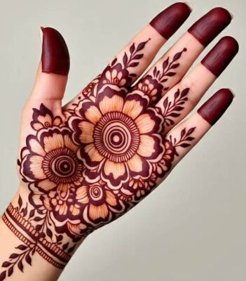 Basic Easy Front Hand Simple Mehndi Design is light yet very attractive