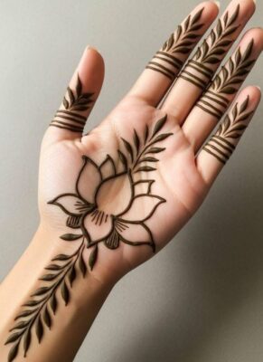 Basic Easy Front Hand Simple Mehndi Design is loved for its simplicity