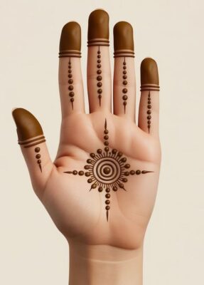 Basic Easy Front Hand Simple Mehndi Design is perfect for college girls