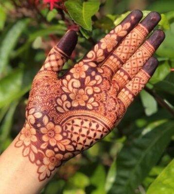 Basic Easy Front Hand Simple Mehndi Design is quick and simple to apply
