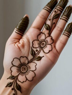 Basic Easy Front Hand Simple Mehndi Design is suitable for daily wear style