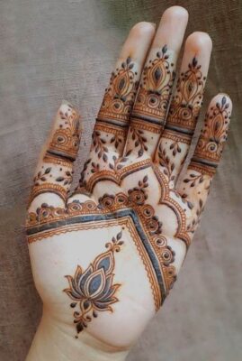 Basic Easy Front Hand Simple Mehndi Design is trending for casual occasions
