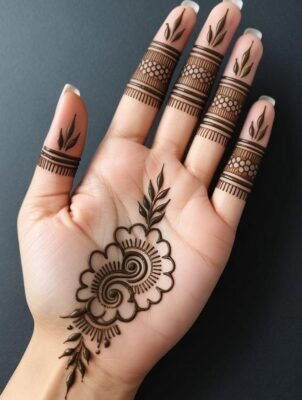 Basic Easy Front Hand Simple Mehndi Design never goes out of trend