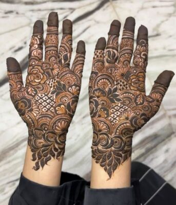Basic Easy Front Hand Simple Mehndi Design suits all age groups