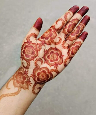 Easy Front Hand Simple Mehndi Design is easy to practice at home