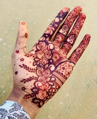 Easy Front Hand Simple Mehndi Design is ideal for small functions