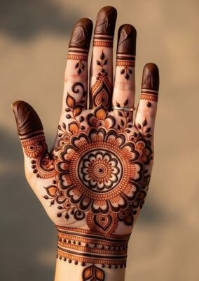 Easy Mehndi Design gives a clean and classy finish