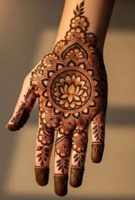 Easy Mehndi Design is perfect for engagement ceremonies