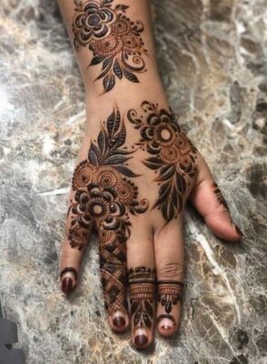 Many girls choose Instagram Modern Back Hand Mehndi Design to make their hands look beautiful