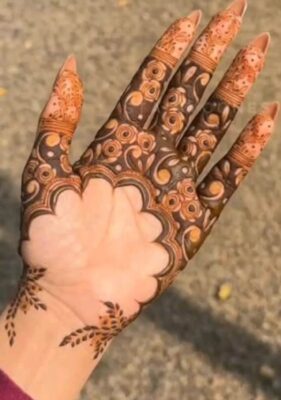 Palm Mehndi Design adds charm to special occasions