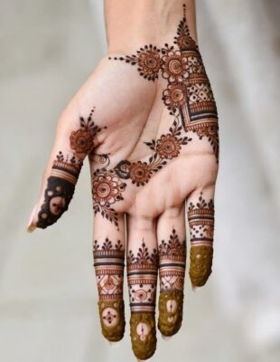 Palm Mehndi Design gives a traditional and classy look
