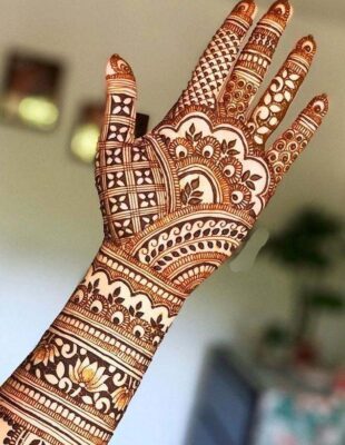 Professional artists create unique Full Hand Mehndi Design for brides