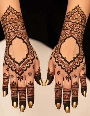 Stylish Back Hand Mehndi Design adds charm to your style